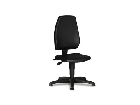 Bimos Werkplaatsstoel Economy, zitting PU-schuim zwart, met glijders