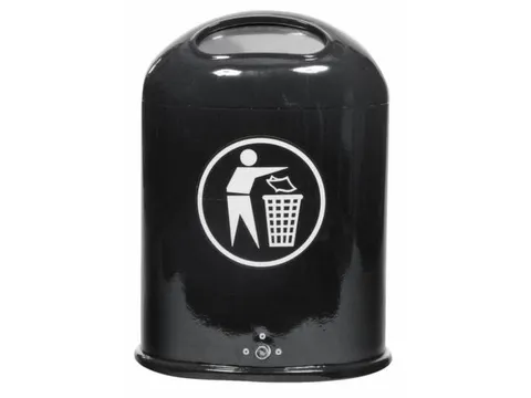 Staalplaat Afvalemmer 45 Liter Ovale Opening Veerklep Antraciet