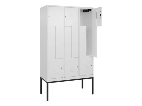 Z-garderobekast,HxBxD 2120x1200x500mm,vak B 200/400mm,cil.-slot