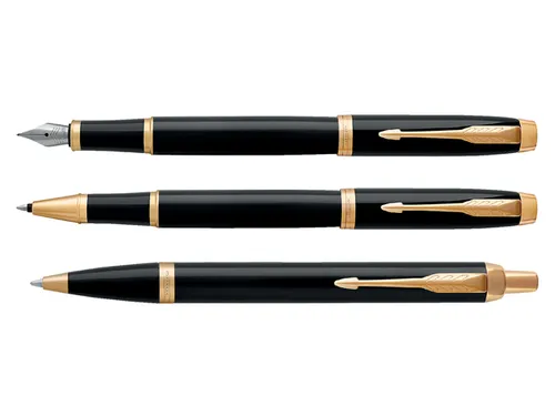 Balpen Parker IM Black Lacquer GT Medium Blauwe inkt