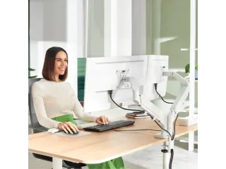 Monitorarm 2 Schermen Leitz Ergo ruimtebesparend dubbel grijs - 7
