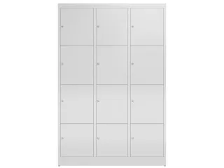 Lockerkast 1800x1185x500mm 3x4 vakken cilinderslot, sokkel, RAL7035 - 2
