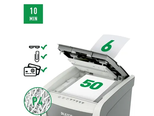 Papiervernietiger Leitz IQ Auto+ Small Office 50X P4 snippers 4x28mm