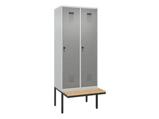 locker met bank,voor scheiding van kleding,HxBxD 2120x800x815mm,2vak - 2