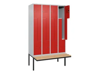 Z-garderobekast,HxBxD 2120x1200x815mm,8vak,vak B 300mm,cil.-slot - 2
