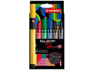 Viltstift STABILO Pen 68 Max Arty assorti etui à 6 stuks - 2