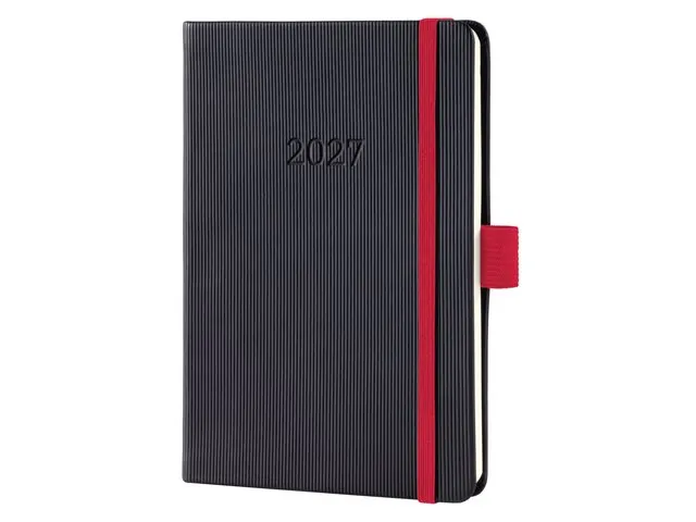 Weekagenda Conceptum A6 2027 (NL/FR/EN/DU) zwart-red Hardcover