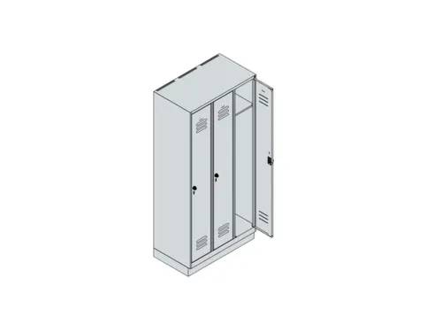 locker,HxBxD 1950x900x500mm,3vak,vak B 300mm,cil.-slot,sokkel