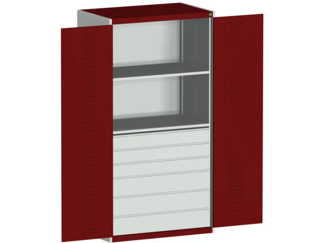 armoire modulaire,HxlxP 2000x1050x650mm,2xtablette en acier,6tiroir(s)