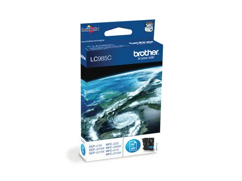 Brother LC-985CBP Cyaan DCP-J125/J315W/J515W. MFC-J220/J265W/J415W