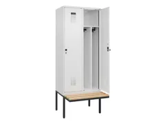 locker met bank,voor scheiding van kleding,HxBxD 2120x800x815mm,2vak