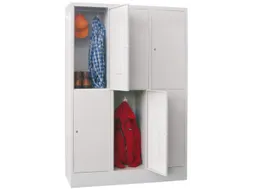 lockerkast,HxBxD 1850x1200x500mm,3x2vakken,RAL7035,front RAL7016