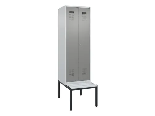 PBM-locker met bank,HxBxD 2120x600x815mm,2vak,vak B 300mm