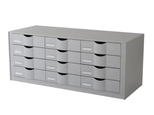 ladeblok,12xDIN A4,v. kastinbouw,HxBxD 329x857x342mm,Polystyreen,grijs