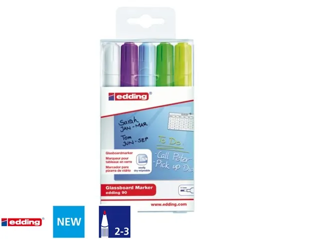 Marqueur edding 90 tableau en verre assorti inclus blanc