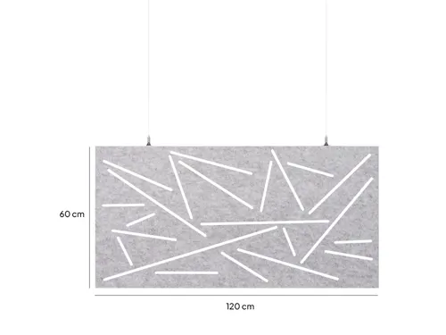 Akoestisch plafondpaneel met patroon uitsnede 60x120cm Lichtgrijs