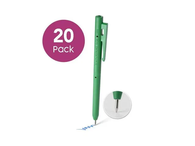 Eco v2.0 DetectaPen met clip groen blauwe inkt detecteerbaar 20 stuks