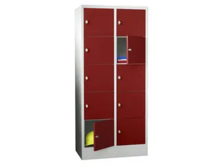 lockerkast,HxBxD 1850x800x500mm,2x5vakken,RAL7035,front RAL3000 - 2