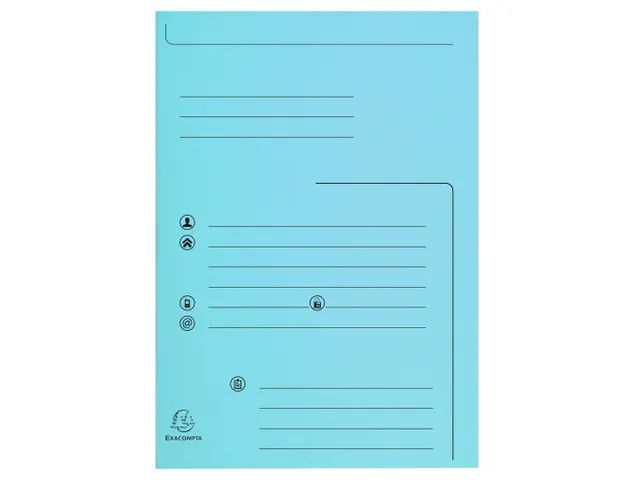 Dossiermap 2 kleppen SUPER 250 Contact 24x32cm Lichtblauw 25 stuks