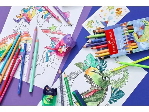 Kleurpotlood Faber-Castell Jumbo Grip Dino 8 colourgrip + 2 metallic g
