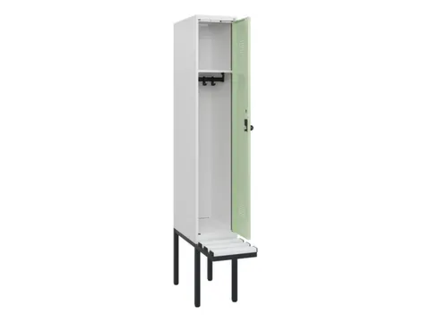 locker met bank,HxBxD 1950x300x815mm,1vak,vak B 300mm,draaigrendel