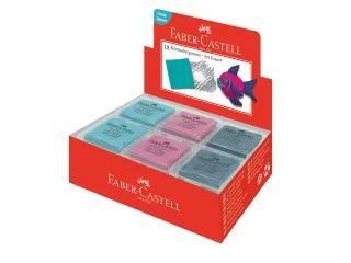 Kneedgum Faber-Castell in 3 kleuren assorti display 18 stuks - 1