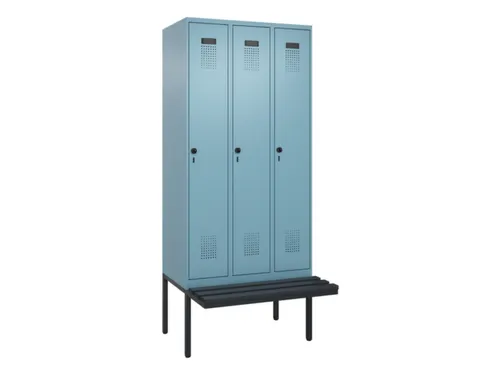 locker met bank,voor scheiding van kleding,HxBxD 2120x900x815mm,3vak
