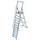 verrijdbare treden-platformladder eenzijdig 12treden stand H 2 8m