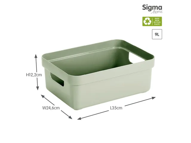 Sigma Home opbergbox 9L groen - 35x24,6x12,2cm
