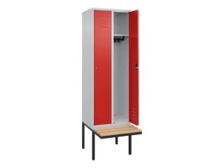 locker met bank,HxBxD 2120x600x815mm,2vak,vak B 300mm,cil.-slot - 2
