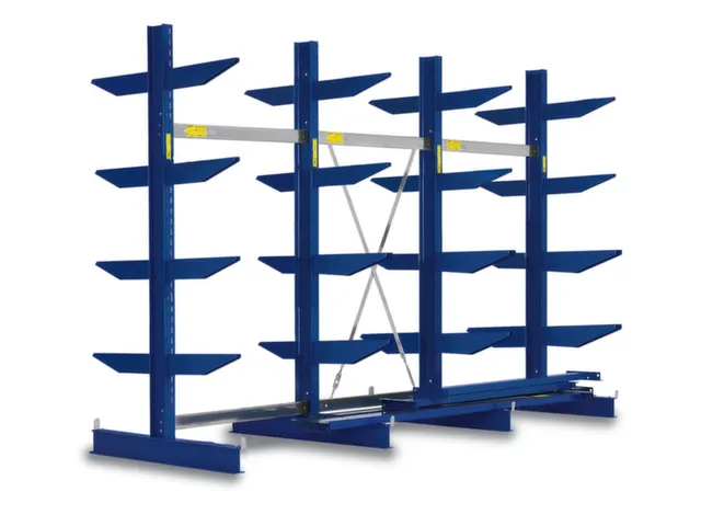 Draagarmstelling 1980x3245x1100mm 2x5etages 700kg/etage Ral5010