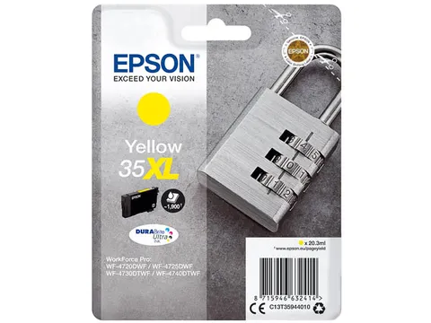 C13T35944010 EPSON WF Inkt geel HC 1900 pagina's 20,3ml