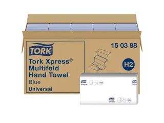 Tork 150388 H2 Xpress Multifold Handdoek Universal 2-laags Blauw - 3