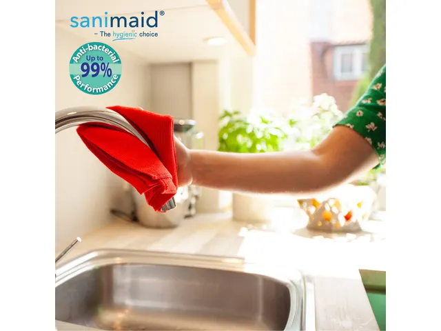 Sanimaid Microvezeldoeken Antibacterieel Set Blauw en Rood