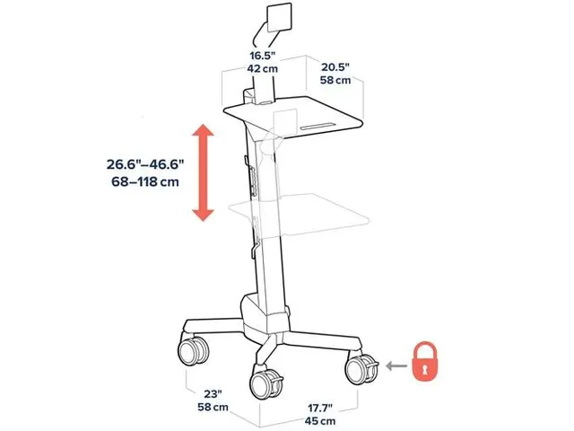Computertrolley Neo Flex LCD Chart Grijs