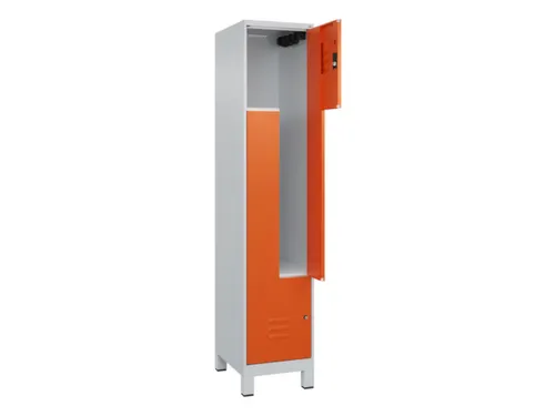 Z-garderobekast,HxBxD 1950x400x500mm,vak B 200/400mm,cil.-slot,voeten