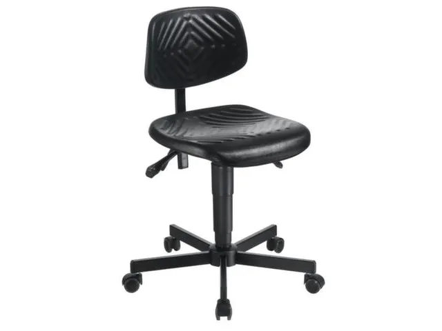 Werkplaatsstoel Zit 500-640mm Voetkruis Rechthoekige Staalbuis Wielen