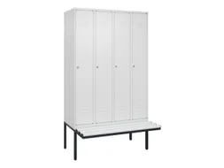 locker met bank,HxBxD 2120x1200x815mm,4vak,vak B 300mm,cil.-slot