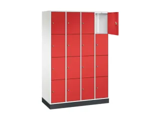lockerkast,HxBxD 1950x1220x500mm,4x4vakken,cil.-slot,sokkel - 1