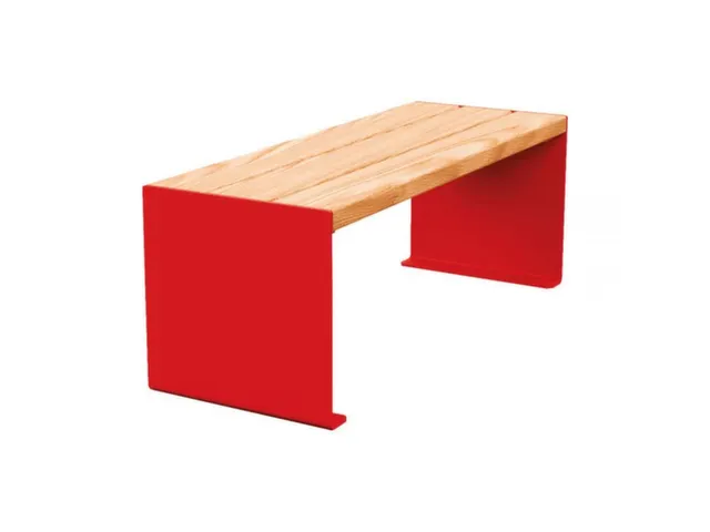 Banc d'extérieur L1200mm 3 lattes chêne clair/RAL3020