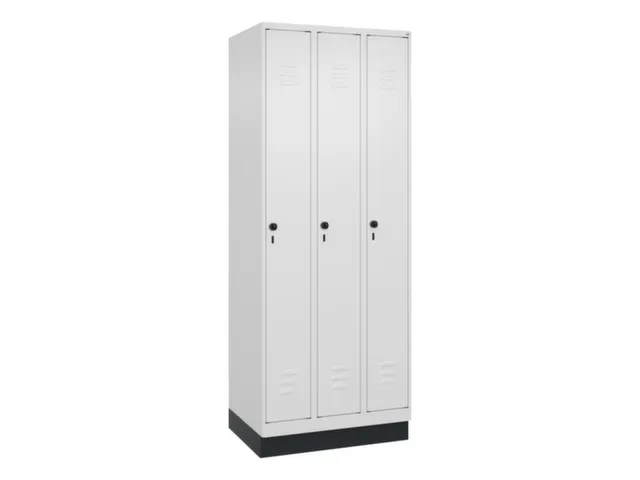 locker,HxBxD 1950x750x500mm,3vak,vak B 250mm,draaigrendel,sokkel