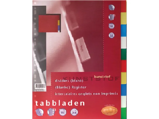Tabbladen Multo A4 23-Gaats 7041010 10-Delig Assorti Pp