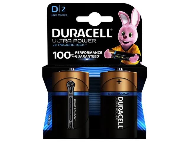 Batterij Duracell Ultra Power 2x D Mx1300