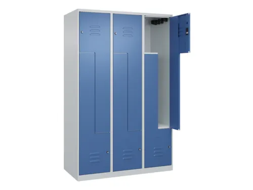 Z-garderobekast,HxBxD 1850x1200x500mm,vak B 200/400mm,cil.-slot