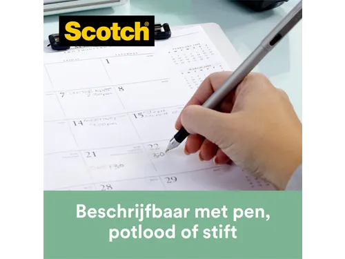 Plakband Scotch Magic 919 19mmx20m transparant + gerecyclede afroller