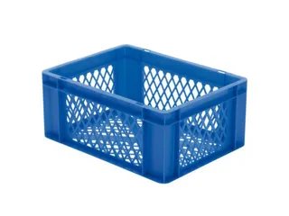 Euronorm-stapelbak 15l 175x400x300mm Wanden/bodem Opengewerkt Blauw - 1
