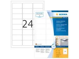 HERMA 9537 Weervast Outdoor folie-etiket A4 63,5x33,9mm Wit 960 stuks