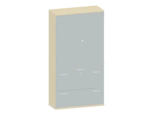 Kantoorkast 1920x1000x430mm Decor Romp Esdoorn Decor Front Lichtgrijs
