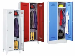 lockerkast,HxBxD 1850x1200x500mm,3vak,RAL7035,front RAL3000