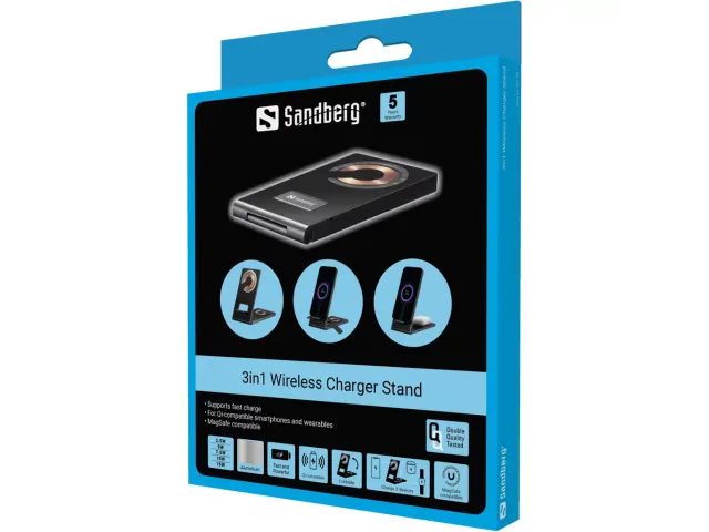 Sandberg 441-54 3in1 Oplaadstandaard Draadloos zwart